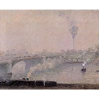 カミーユ・ピサロ、【ルーアンの港の夕日】、希少な額装用画集より、状態良好 カミーユ・ピサロ、【ルーアンの港の夕日】、希少な額装用画集