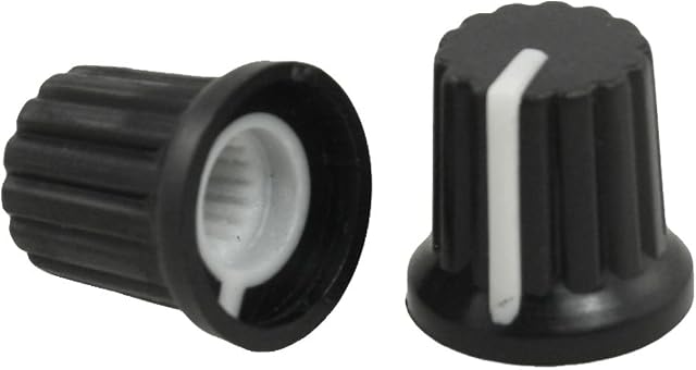 sourcingmap Plastic Rotary Knob with White Mark for Potentiometer Pot - Black (5-Piece)