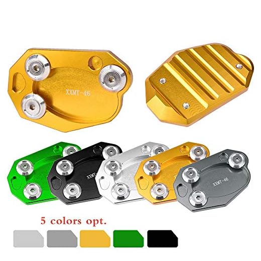 Motocicleta xtensión lateral del soporte lateral de la motocicleta de aluminio Soporte de soporte Agrandar la placa Placa de accesorios para Kawasaki Z1000 Z1000SX ZX10R ER6N ER6F ZX6R Z800 (Verde)