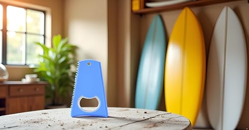 Miniatura 2 de Alomejor Tabla de surf portátil Removedor de raspado de cera Peine Junta de cera Herramienta de limpieza Abrebotellas Color opcional Negro Amarillo