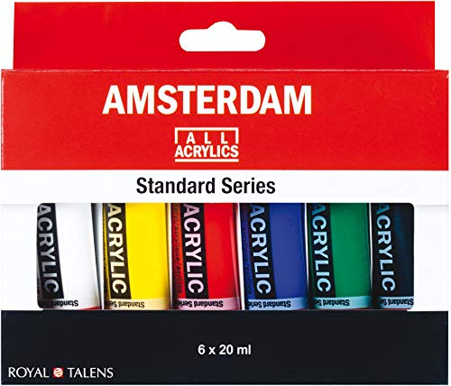 Amsterdam todos los juego de tubos de 6 x 20 ml estándar de monitores de pinceles para pintura acrílica