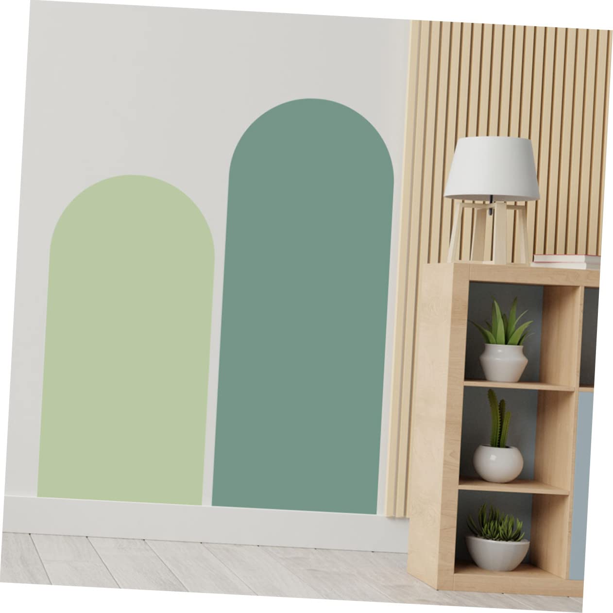 Adesivi Murali ad Arco Artistici in PVC Verde, 2 Pezzi