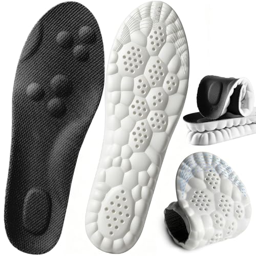 Image of 4D Cloud Insoles for Men and Women,Memory Foam Cloud Shock Absorption Insole Shoe Sole Inserts Foot Pain Relief Arch Support Work Boot Insole (Black, 5~9)