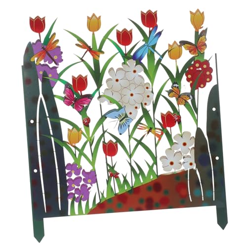 BESPORTBLE Valla Metálica para Jardín Valla Divisoria del Patio De Césped Cerca De La Planta De Jardín Cerca del Patio Valla De Cobertura Ribete De Hierro para Césped Planchar