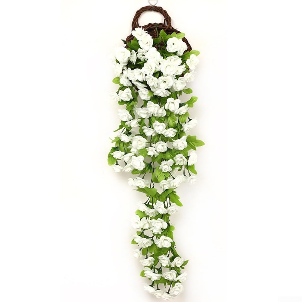 Panier suspendu en lavande artificielle 85 cm résistant aux UV Violet (blanc)