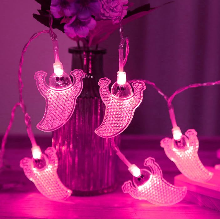 Guirnalda de luces solares fantasmas para exteriores, 32 m, 300 LED, guirnalda de luces solares de fantasma, impermeable, 8 modos para jardín y patio (rosa)