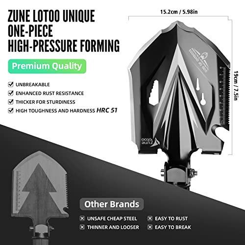 Zune-Lotoo-Camping-Shovel-Folding-Multitool-18-in-1-Portable-Survival-Shovel-Military-Grade-Compact-Tactical-Shovel-Foldable-for-BackpackingOffroadEmergency-Survival-KitCamp-GearOutdoor-Gift