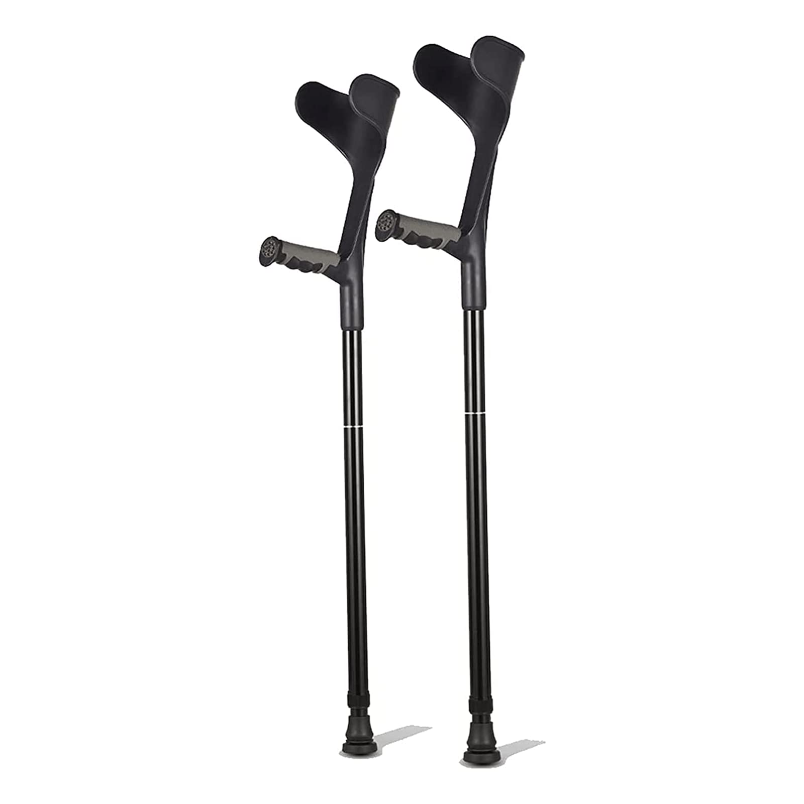 Seguridad Muletas Bastones plegables de aluminio para caminar, muletas ajustables ligeras, bastón para caminar en el antebrazo para adultos, bastones con diseño de reposabrazos en forma de U Cómodo