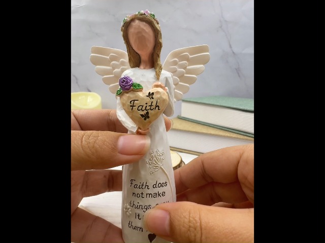 Figura religiosa de resina para mujer con mensaje de fe miniatura 7