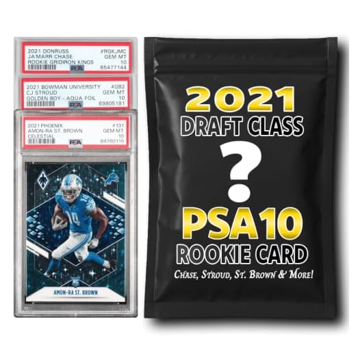 PSA 10 Graded 2021 NFL Rookie Card Mystery Pack (Chase, St. Brown, Parsons & More!)