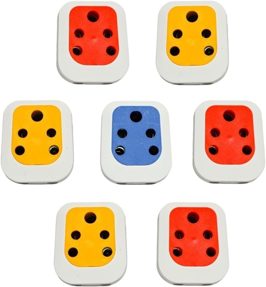 gc enterprises Universal Travel Adapter 3-pin 3-Way Multicolor multiplug (for 3 and 2-pin sockets) Heavy Duty Pack of 7