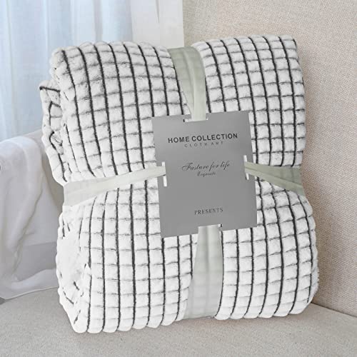 Lomao Sherpa Blanket Throw Blanket Soft Warm Fleece Blanket Thick Blanket With Grid Pattern For Couch Sofa Bed Chair Home Decor (Grey, 51"X63") #TOP1