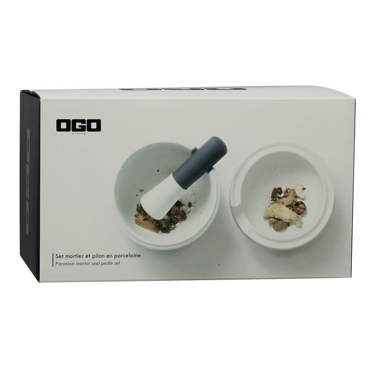 OGO LIVING - Mortier et pilon en porcelaine blanche - 7911013