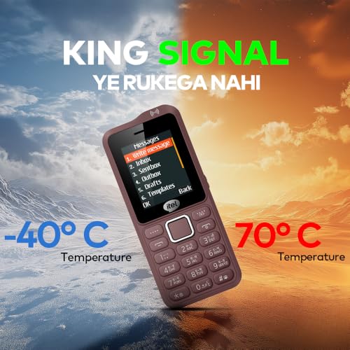 Image of Itel Kingsignal Keypad Mobile Phone | Stronger Signal |1500 mAh 33 Days Standby Super Battery | Type C Charger | KingVoice | Wireless FM with Recording | Auto Call Recording |Kevlar Texture|Purple Red