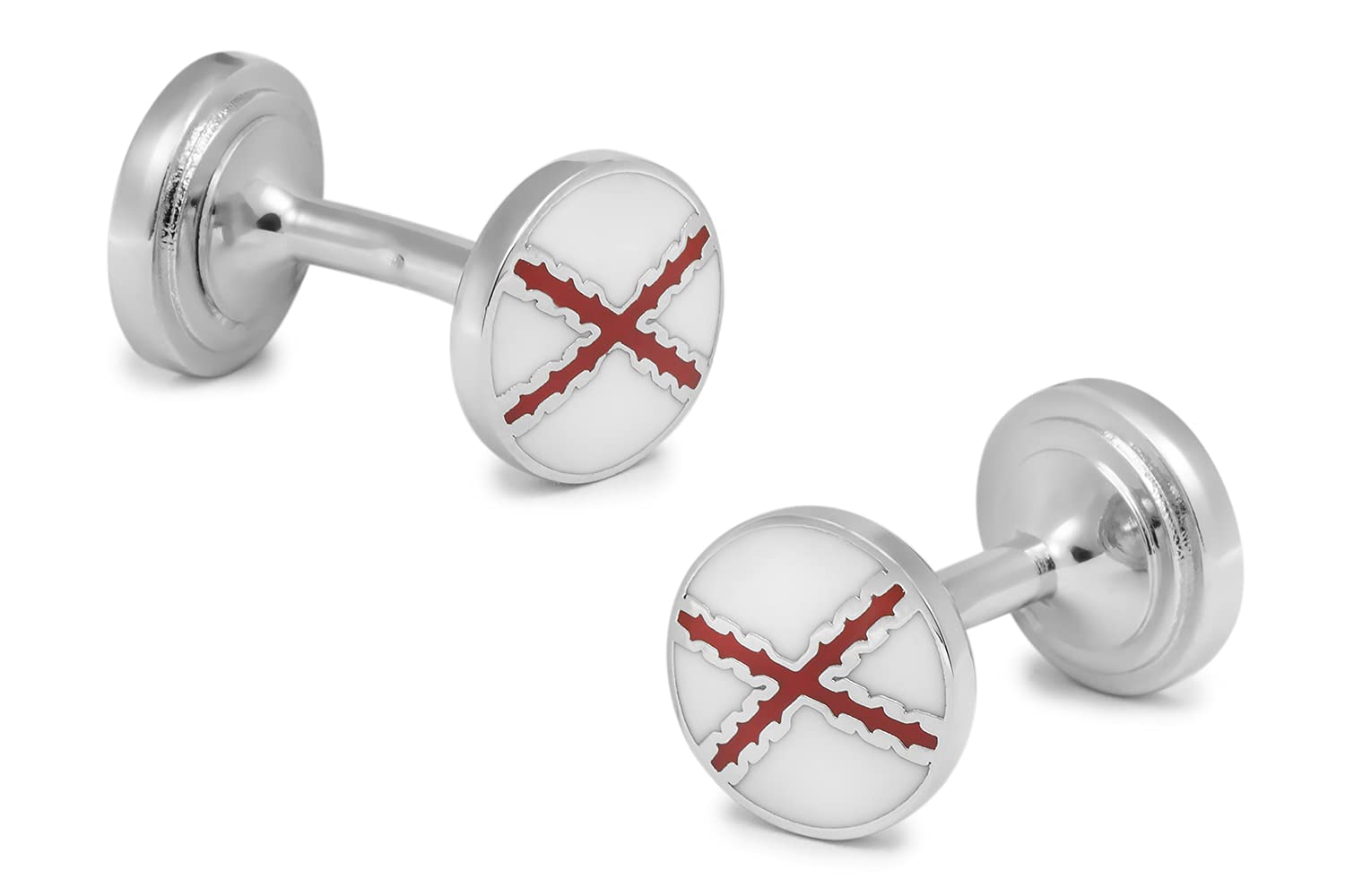 Gemelolandia | Gemelos de camisa de la cruz de Borgoña o Cruz de San Andrés bilateral | Gemelos Originales Para Solapa Para La Ropa | Regalos Para Bodas, Comuniones, Bautizos y Otros Eventos