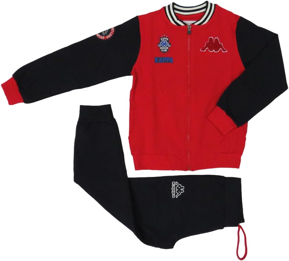 Tuta Kappa Back To School In 100% Cotone French Terry – Full Zip Leggera Per Bambino E Ragazzo, Autunno E Primavera