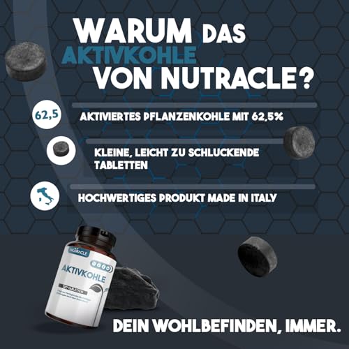 Nutracle Aktivkohle 120 Tabletten zu 500 mg