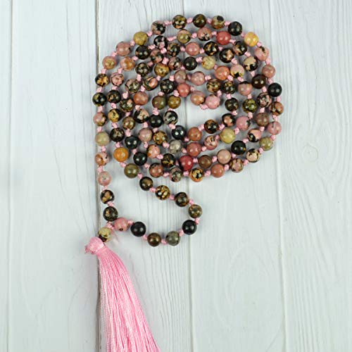 Image of Reiki Crystal Products Natural Reiki Feng-Shui Mala Necklace 6 mm Crystal Stone 108 Bead Jaap Mala for Men and Women