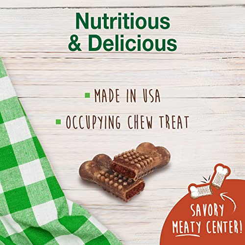 Image of Nylabone Healthy Edibles Natural Dog Chews Long Lasting Meaty Center Beef Flavor Treats for Dogs, Small (12 Count) (Pack of 2)