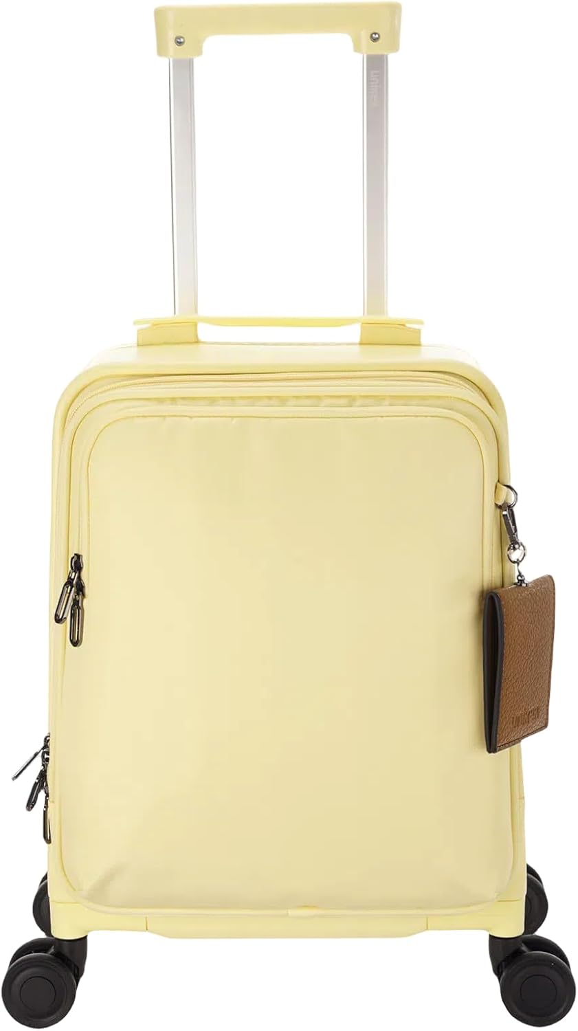 UNIKER Laptop Briefcase with Cup Holder,Small Rolling Suitcase for Work,Carry On Luggage 17x12x10,16 Inch Suitcases with 4 Spinner Wheels,Rolling Teacher Bag Grey