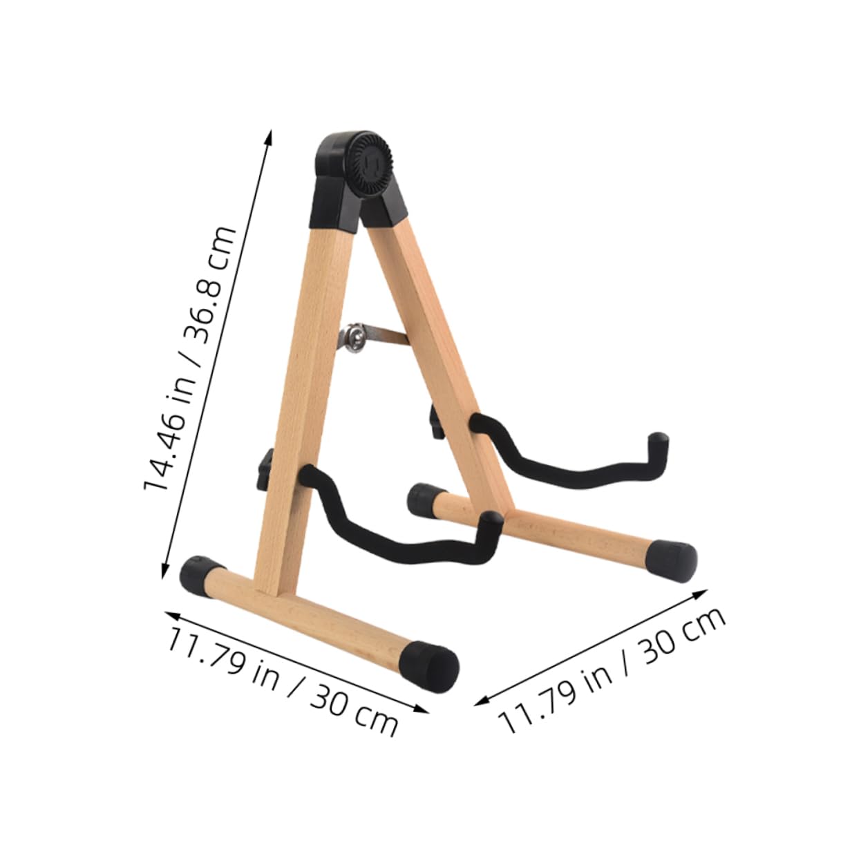 YARNOW Supporto per Chitarra da Terra Pieghevole in Legno Marrone | Telaio Stabile, per Bassi e Chitarre Acustiche, in Abs e Ferro, per Musicisti