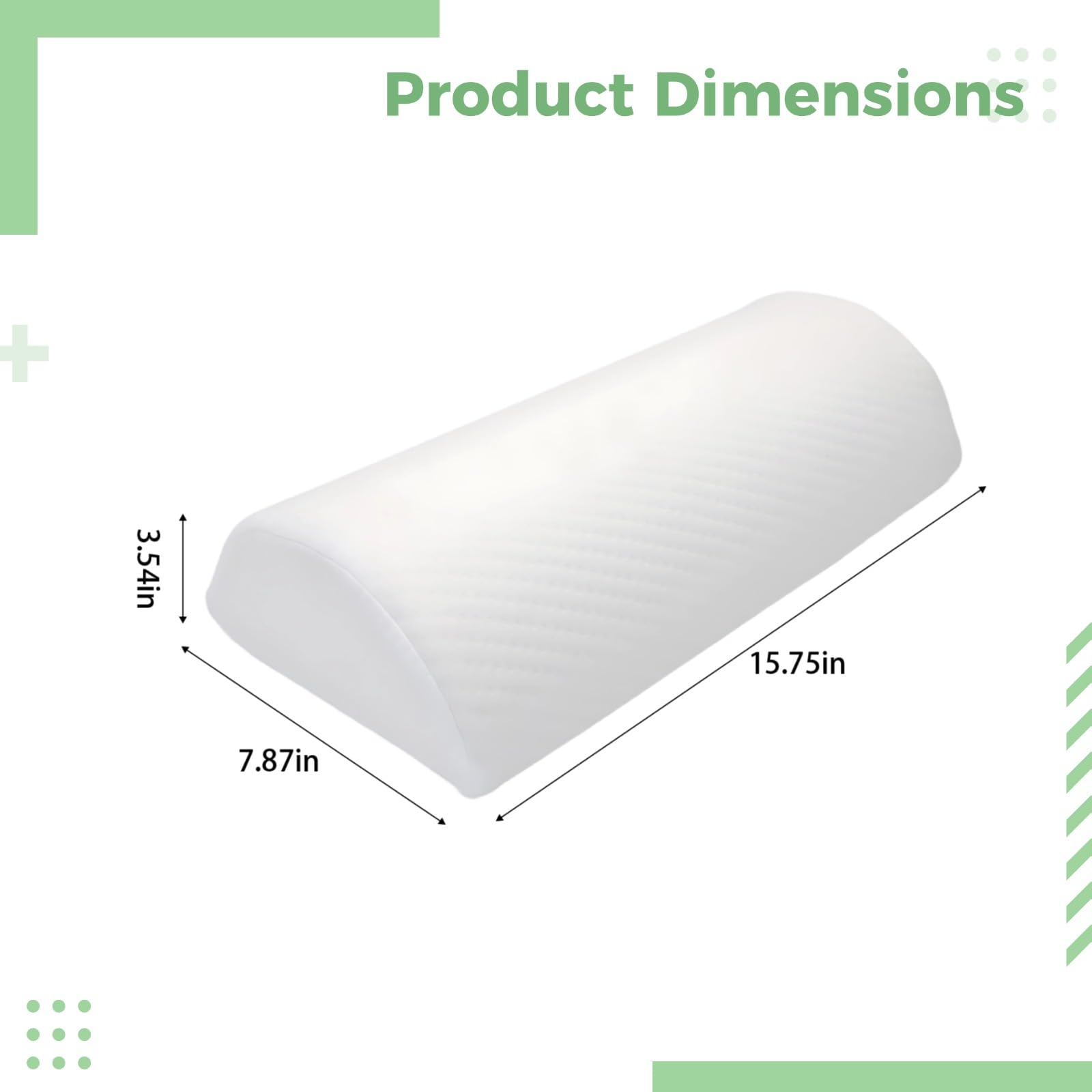 Juego de almohadas de cuña para después de la cirugía, almohada de pierna para recuperación de cirugía de rodilla, soporte de espuma viscoelástica de medio cilindro, alivio del dolor, blanco