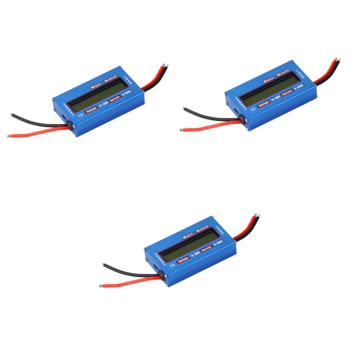 jojofuny 3piezas Medidor De Digital Lcd Para Baterías Rc Analizador De Voltaje y Energía Comprobador De Watt Para De Aeronaves y Energía Solar Azul