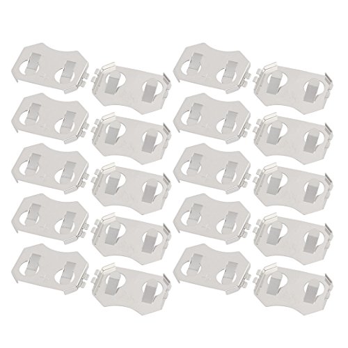 Aexit 20Pcs Placa para Batería CR2025 de Metal Plateada miniatura 1