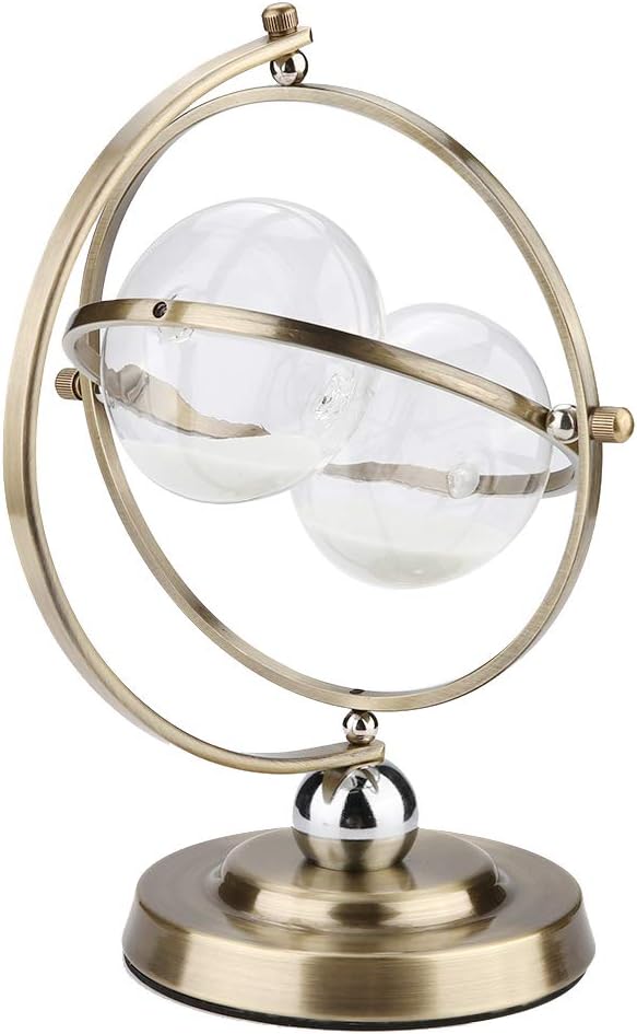 Vintage Metal Hourglass Sand Timer Glass 15 Minutes for Living Room Decor