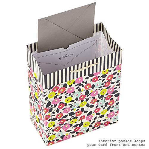 Hallmark-9-Medium-Gift-Bag-with-Tissue-Paper-Flowers-and-Stripes-for-Birthdays-Mothers-Day-Baby-Showers-Bridal-Showers-Weddings-or-Any-Occasion
