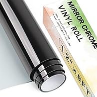 CHROME MIRROR - 12" x 8Ft black PET chrome mirror permanent vinyl roll for cricut, household manual DIY. Premium PET material prevent from air bubble problem. Chrome mirror self adhesive vinyl with dazzling effect. *Notice: NOT FOR FABRIC. NOT HTV. N...
