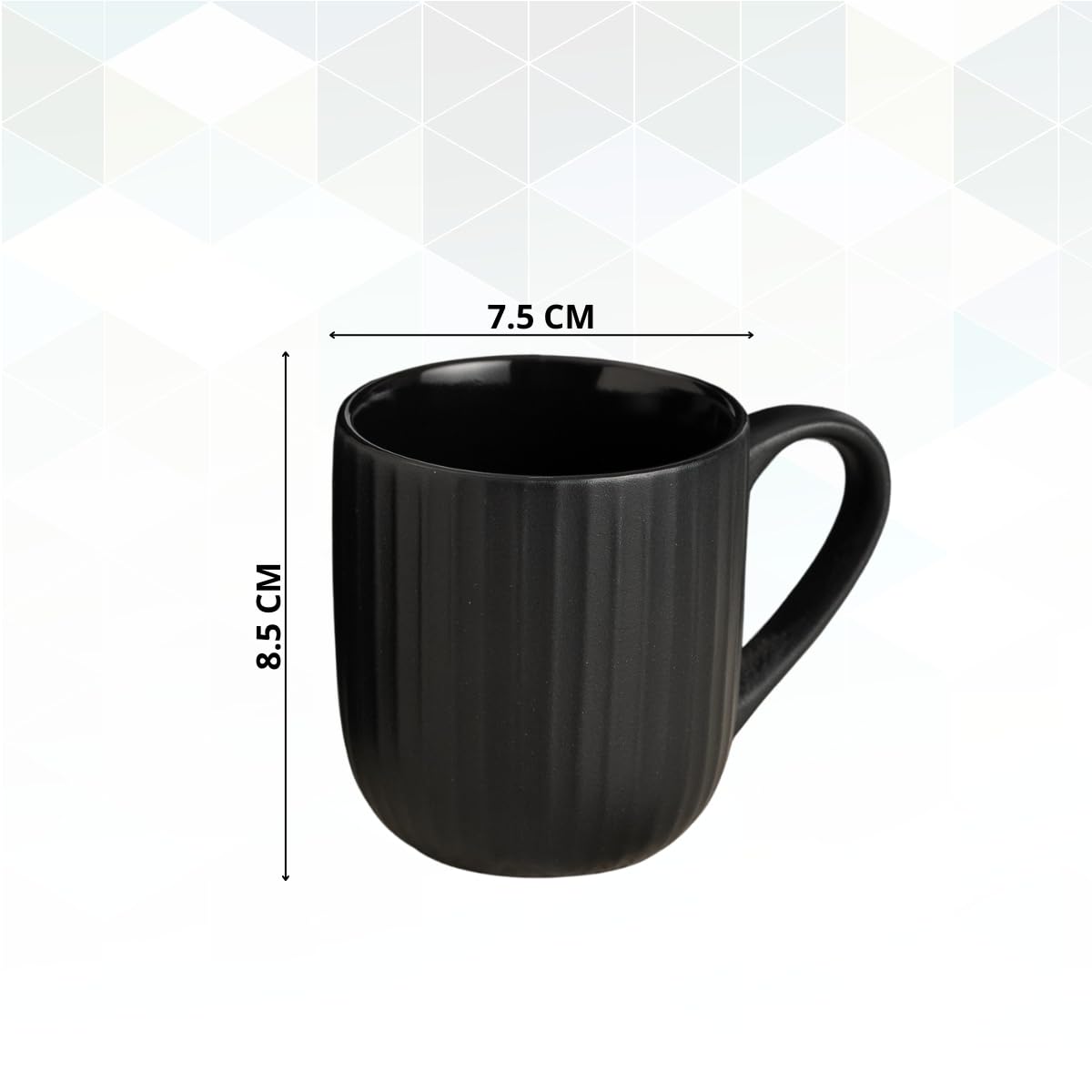 Clay Craft Fine Ceramic Linea Black Coffee Mug Set of 6, Cups for Tea & Coffee, Mug Set, Gift Set, Elegant Design for Home and Kitchen and Can Be Gifted to Your Loved Ones On Any Occassions 2