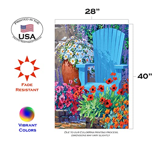 Toland Home Garden 109993 Adirondack Arrangement Spring Flag 28X40 Inch Double Sided Spring Garden Flag For Outdoor House Summer Flag Yard Decoration #TOP1