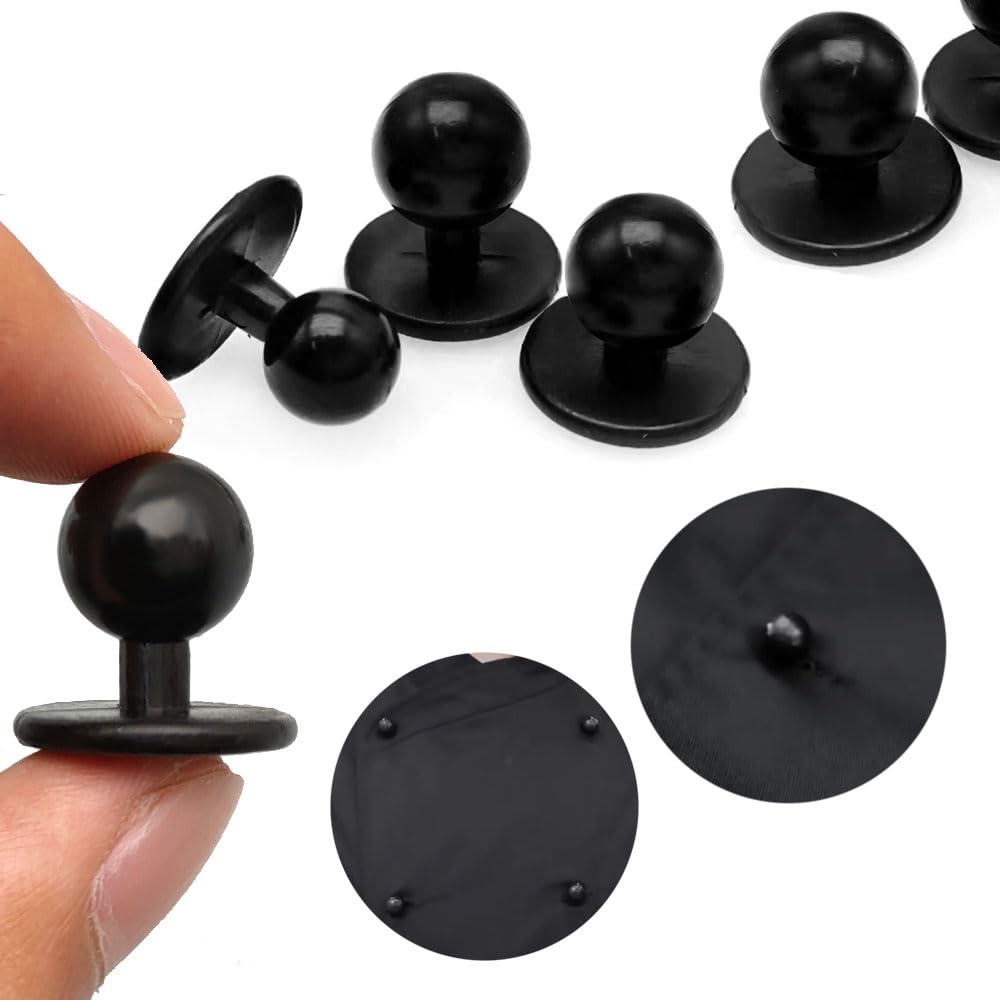 Bottoni Giacca Chef 100 Pezzi - Bianco E Nero, Plastica, Per Divise Da Cuoco, 18mm