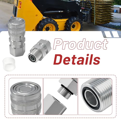 Image of Replacement for CAT 193-8335 1938335 Replacement Female Hydraulic Flat Face Quick Coupler for Wheel Loaders 906H 906H2 907H 907H2 908H 908H2