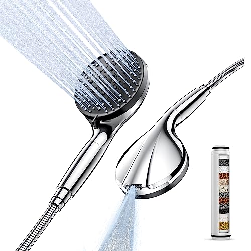 High Pressure Filtered Shower Head, 5" Large, Extra Long 70" SS Hose,10-mode Detachable Shower Head Filter for Hard Water, Handheld Shower Head for Bathroom, Anti-clog&Power Wash to Clean Tile & Pets High Pressure Filtered Shower Head, 5" Large, Extra Long 70" SS Hose,10-mode Detachable Shower Head Filter for Hard Water, Handheld Shower Head for Bathroom, Anti-clog&Power Wash to Clean Tile & Pets