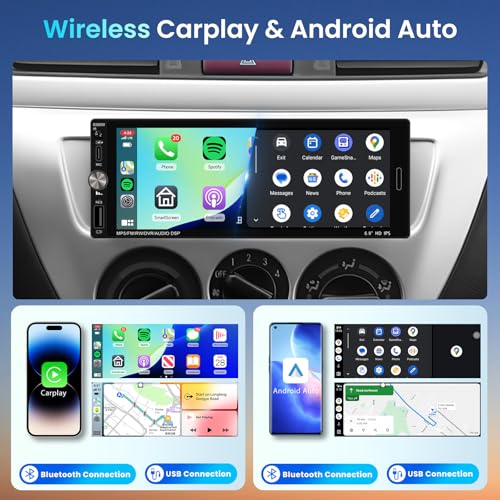 Radio para auto 1 DIN con pantalla táctil 6.9 pulgadas miniatura 2