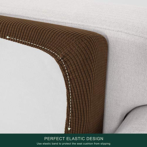 Image of CHUN YI Stretch Loveseat Couch Cushion Cover Suitable for 2 Settee, Sofa Seat Slipcover with Spandex Jacquard Fabric(Medium,Coffee)