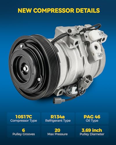 Image of PHILTOP Air Conditioner AC Compressor for 2002-2006 Toyota Camry 3.0L,2004-2006 Camry 3.3L,2001-2003 Highlander 3L,04-07 Highlander 3.3L,04-08 Solara,00-04 Avalon,04-06 RX330 /ES330,99-03 RX300 /ES300