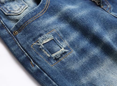 Boy's Ripped Biker Skinny Fit Jeans Comfy Stretch Stylish Moto Denim Jeans Pants4