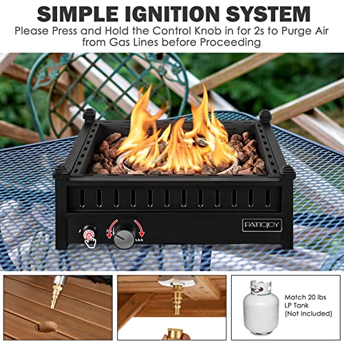 Tangkula Portable Tabletop Propane Fire Pit, Patiojoy 40,000 BTU Table Top Fireplace with Simple