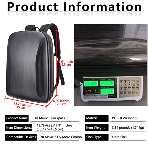 Mochila rígida para DJI Mavic 3, capa à prova d'água para DJI Mavic 3/DJI Mavic 3 Fly More Combo ac
