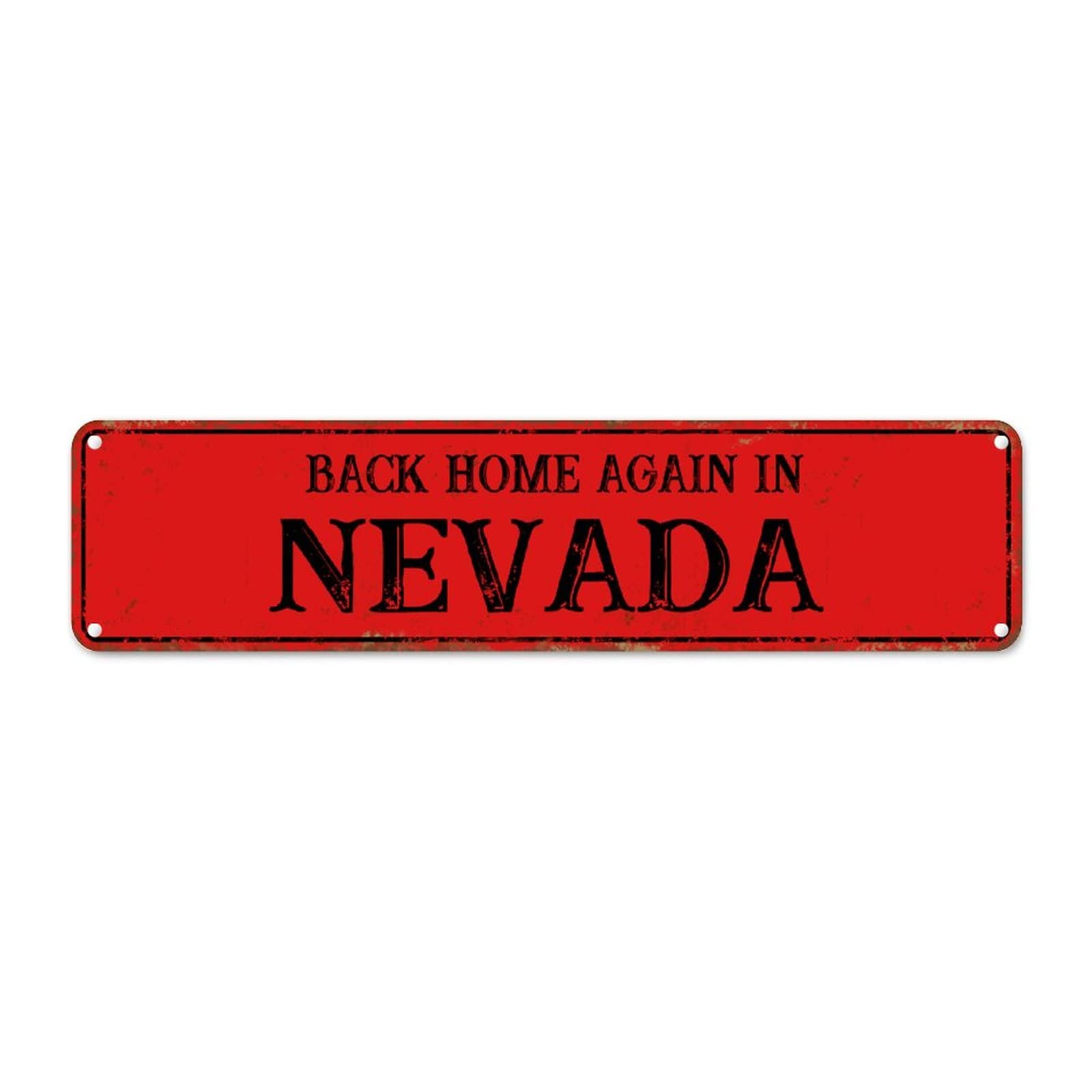 Plaque murale en étain du Nevada déco vintage en métal pour chambre 61x15 cm