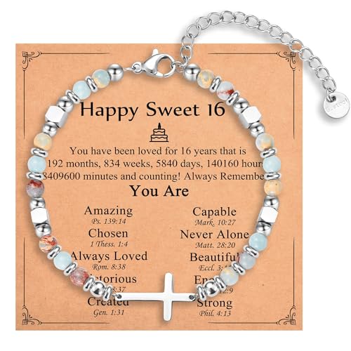Image of Christian Gifts for Women Girls, Religious Cross Bracelet, Birthday Christmas Easter Baptism Confirmation First Communion Valentines Day Graduation Gifts for Her