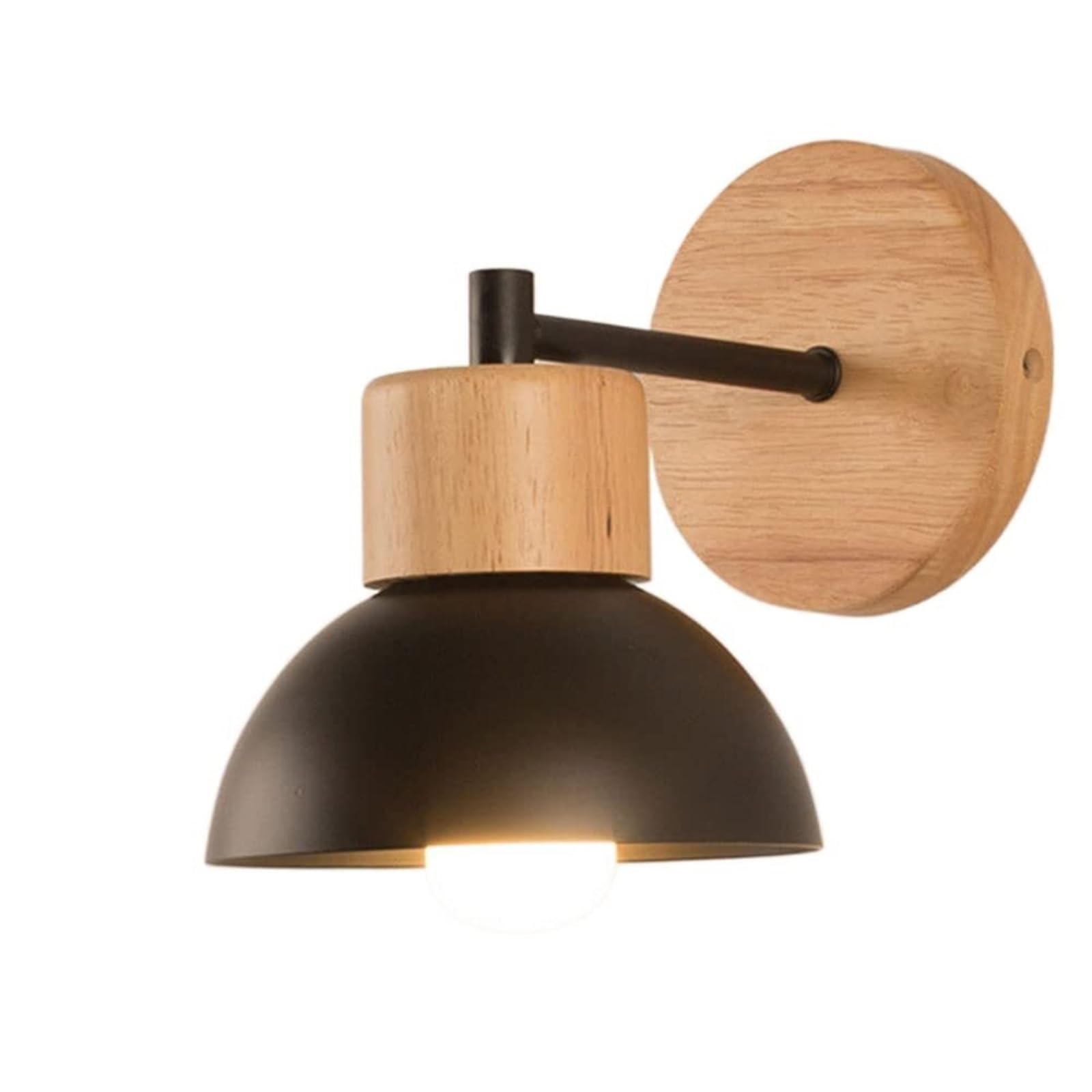 KHUKHU Nordic Wall Light Bedroom Wall Lamps & Sconces Decoration Ceiling Light Fixtures Wall Sconce Light Fixture Led Creative Wood Corridor Children's Bedside Lamp(Dark,A)