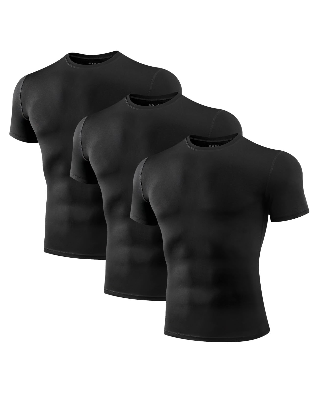Niksa 1/2/3 unidades camiseta funcional para hombre, camiseta de compresión para hombre, manga corta, cuello redondo, transpirable, camiseta para correr, entrenamiento, fitness