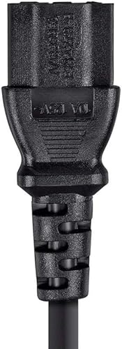 Miniatura 5 de Monoprice Cable de extensión de 3 clavijas, IEC 60320 C14 a IEC 60320 C13, 10 amperios, 125 voltios, 18 AWG, 1.5 pies, color negro