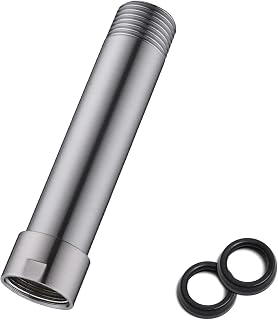 Shower Head Extension Arm, 4 Inches Shower Arm Extender for Rain and Handheld Shower Head, Solid Stainless Steel Straight Bathroom Extension Arm,Female to Male NPT 1/2 Inch, Brushed Nickel