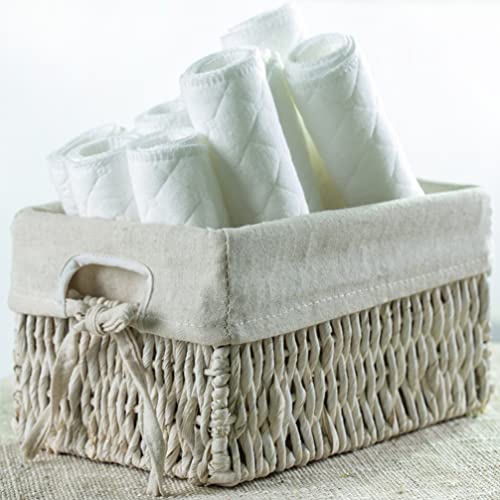 Image of 10Pcs 3-Ply Reusable Washable Cloth Diapers for Newborns, Super Absorbent Cotton Diapers, 12.59X4.72In, White