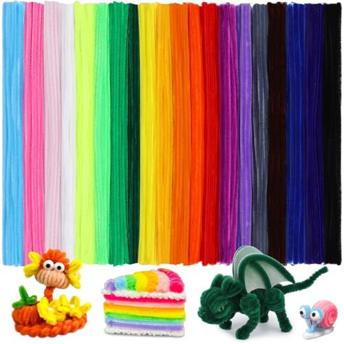Image of Hssugi Pipe Cleaners, 200PCS Pipe Cleaners Craft Supplies Multi-Color